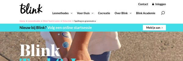 Screenshot van de bronpagina Spelling en grammatica betekenisvol verbinden