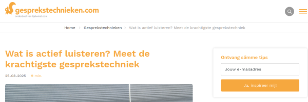 Screenshot van de bronpagina Luisteren, samenvatten en doorvragen