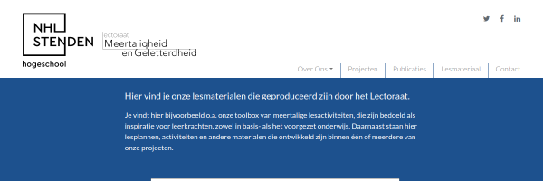 Screenshot van de bronpagina Toolbox met meertalige lesactiviteiten