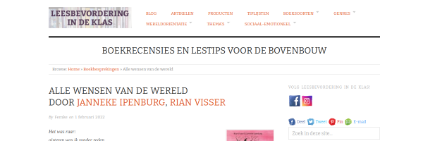 Screenshot van de bronpagina Spelen met woorden en gedichten schrijven