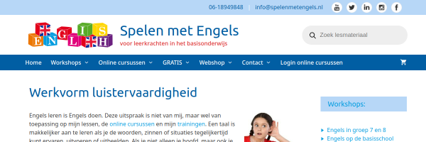 Screenshot van de bronpagina Bewegend leren met luistervaardigheid