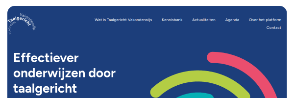Screenshot van de bronpagina Taalgericht vakonderwijs als schoolbrede aanpak