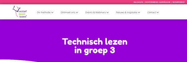 Screenshot van de bronpagina Technisch lezen met korte actieve instructies