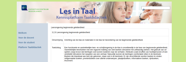 Screenshot van bronpagina: Richt een rijke schrijfhoek in