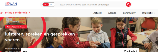Screenshot van de bronpagina Mondelinge taal voor nieuwkomers