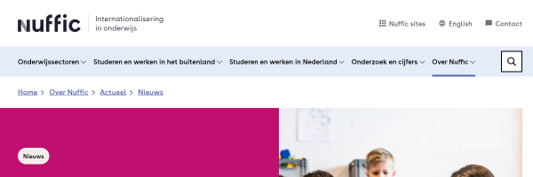 Screenshot van de bronpagina Meertaligheid als brug naar gelijke kansen