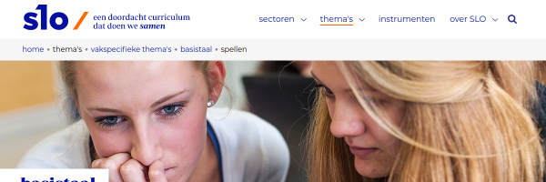 Screenshot van de bronpagina Doelen en lesvoorbeelden voor effectief spellen